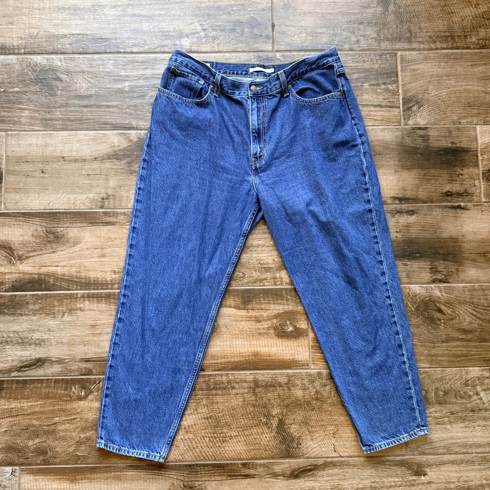 Levis 80s Mom Jeans Womens 34 Blue Excellent Medium Wash Tapered High Rise